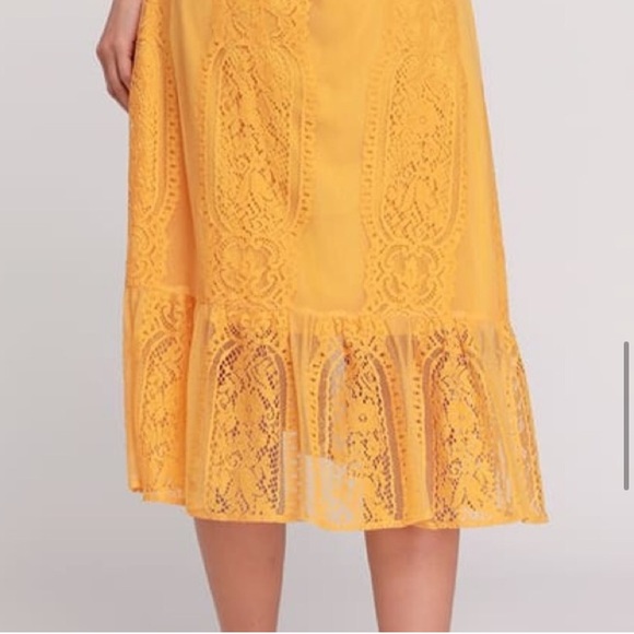 Bohemian Lace Button Midi Dress Boho Femme - Picture 8 of 9